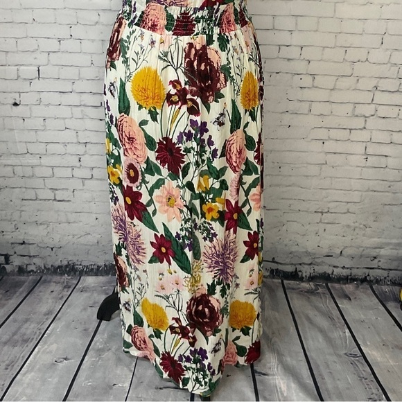 Philosophy Women Floral Maxi Dress Multi Color Lace Boat Neck Stretch Size S - Picture 2 of 10